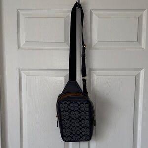 Coach Blue Patterned Crossbody Sling Bag